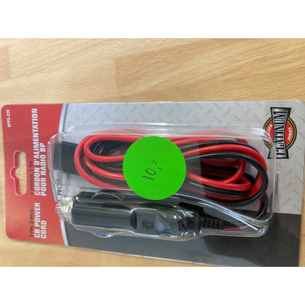 Sigaretten plug met VOEDINGSKABEL TX 3 PIN 10 AMPÈRE